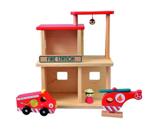 EGMONT TOYS - CASERNE POMPIERS EN BOIS - UN MONDE RIGOLO
